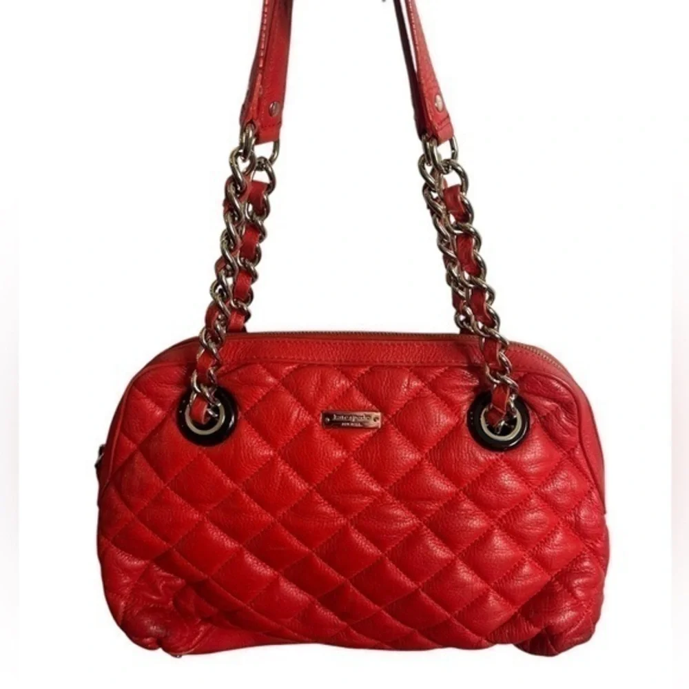 Kate Spade Gold Coast Georgina Maraschino quilted leather shoulder bag satchel